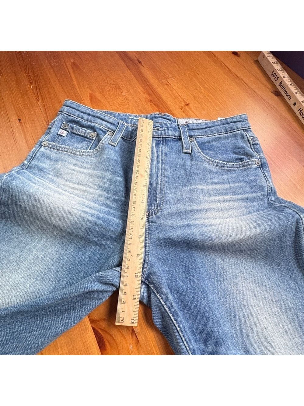 AG Adriano Goldschmied the Isabelle high rise straight cropped jeans size 27r - Picture 7 of 14